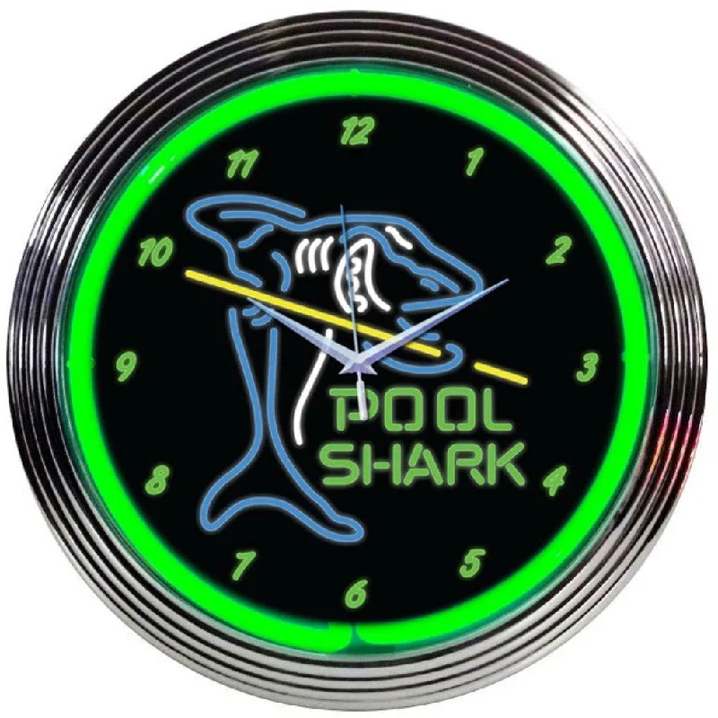 Stylish frosted candle holders-Pool Shark Neon Clock