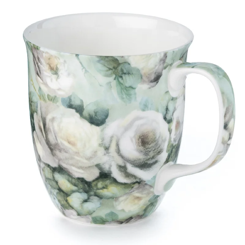 Affordable reusable straw cups-Chintz White Roses Java Mug