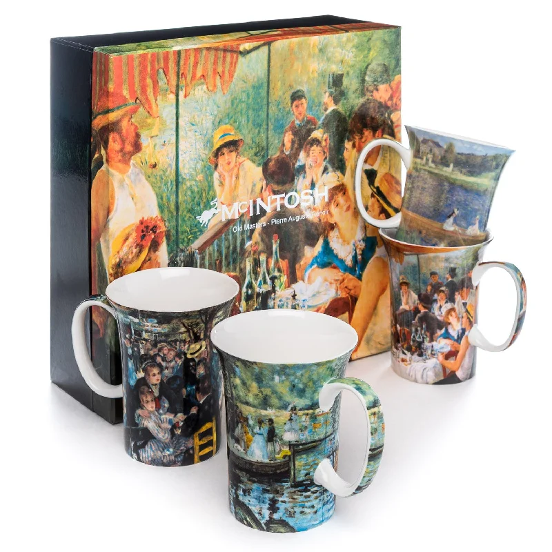 Elegant porcelain drinking cups-Renoir set of 4 Mugs