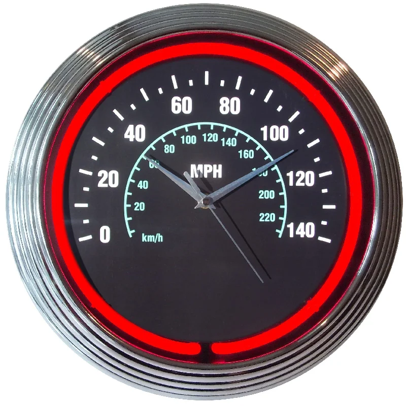 Designer porcelain accent pieces-Speedometer Neon Clock