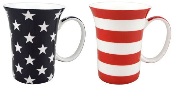 Trendy oversized travel cups-Stars & Stripes Mug Pair