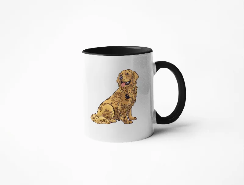 Casual plastic mugs for kids-Tattooed Golden Retriever - Coffee Mug, Taylor Swift's TTPD