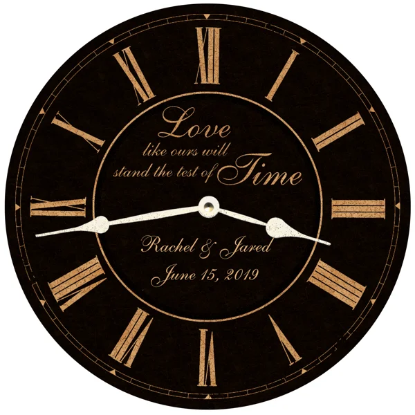 Casual outdoor decorative pillows-Test Of Time Wedding Clock- Black Clock