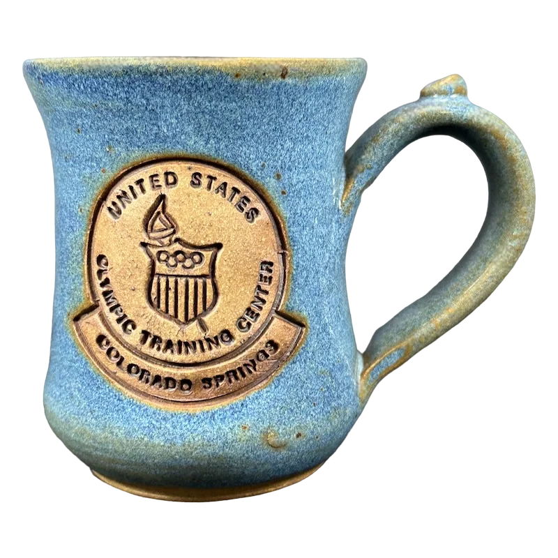 Elegant crystal shot glasses-United States Olympic Training Center Colorado Springs Signed Pottery Mug Down To Earth Pottery