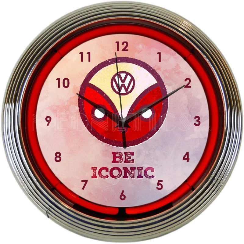 Elegant porcelain decorative bowls-Volkswagen Be Iconic Neon Clock