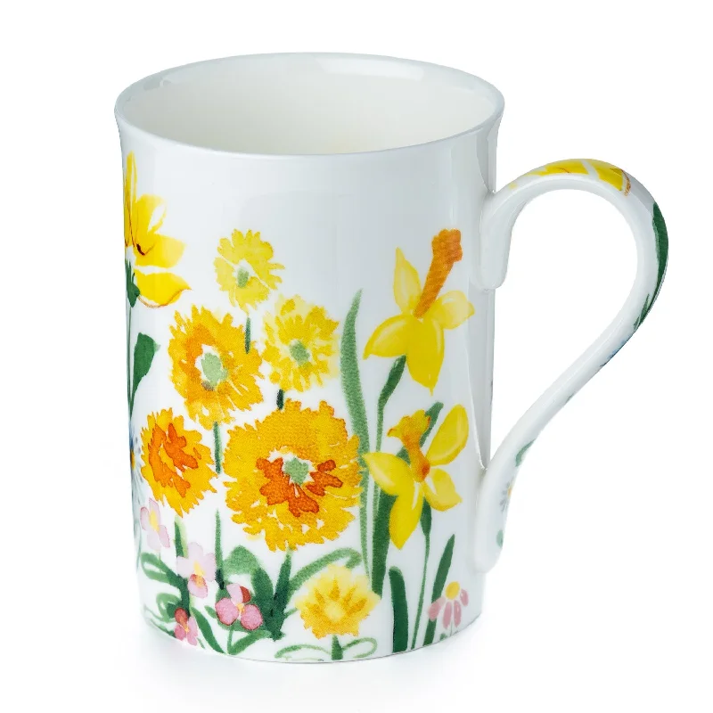 Casual camping mugs with lids-Watercolors Yellow Classico Mug