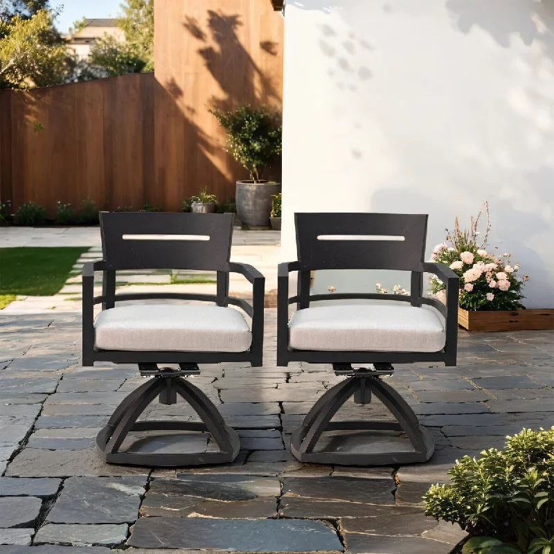 Stylish clear vases for flowers-2-Piece Outdoor Patio Aluminum Swivel Rocker Chairs Set with Outdoor-grade Sunbrella Fabric Cushions