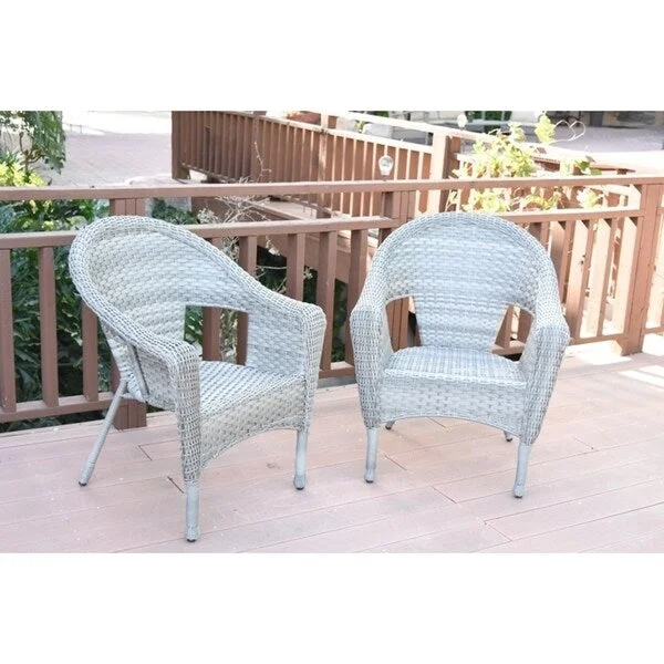 Elegant hand-blown glass vases-Set of 2 Grey Resin Wicker Clark Single Chair without Cushion