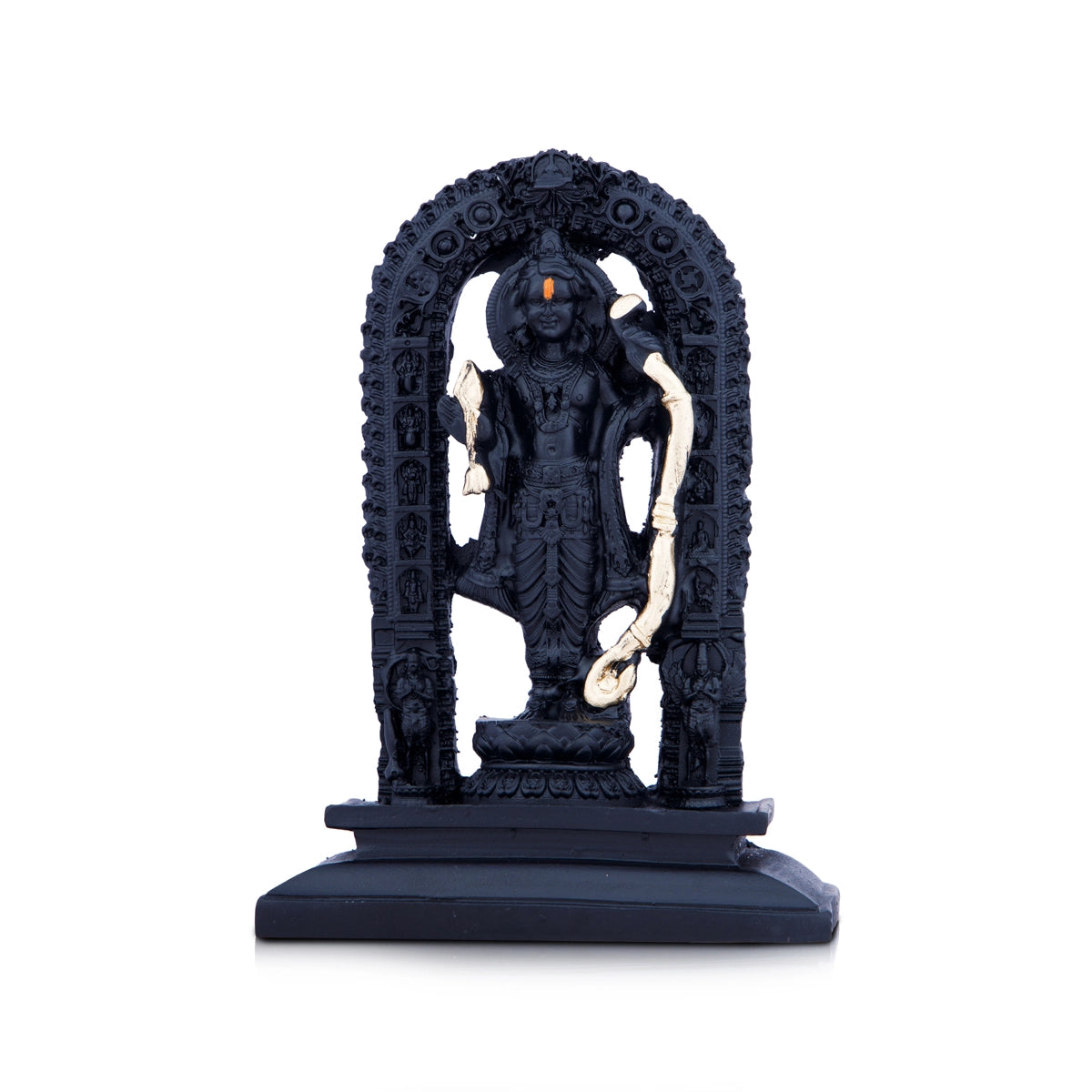 Chic reusable decorative trays-Ayodhya Rama Idol - 4.5 x 3 Inches | Poly Resin Statue/ Black Ayodhya Ramar Statue for Pooja