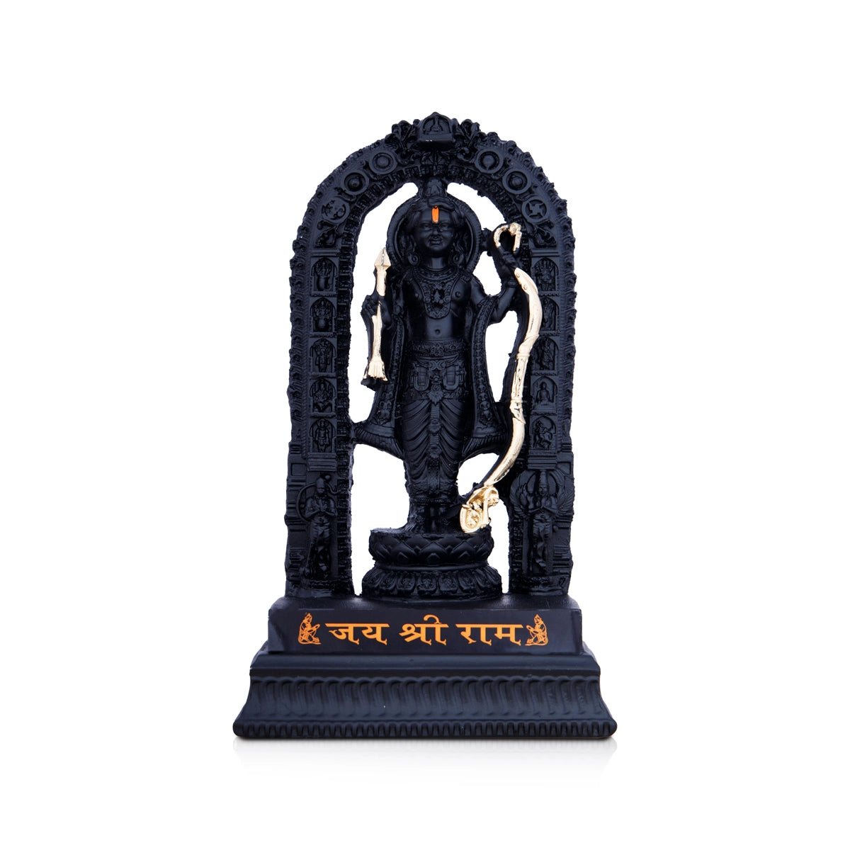 Stylish frosted candle holders-Ayodhya Rama Idol - 8.5 x 4.5 Inches | Poly Resin Statue/ Black Ayodhya Ramar Statue for Pooja