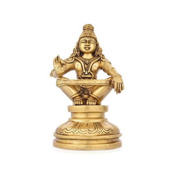 Elegant porcelain table lamps-Ayyappan Statue - 8.5 Inch | Brass Statue/ Ayyappan Idol for Pooja