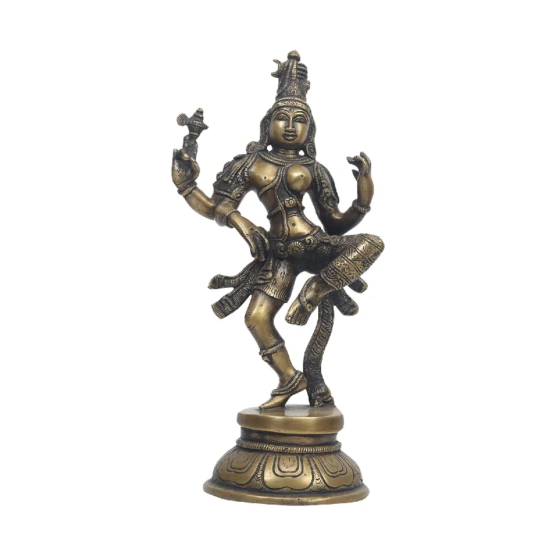 Designer bamboo accent chairs-Brass Ardhanarishvara Idols