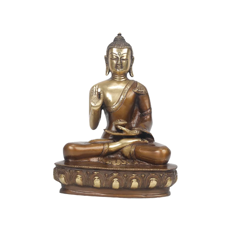 Stylish woven rugs for bedrooms-Brass Buddha Idol