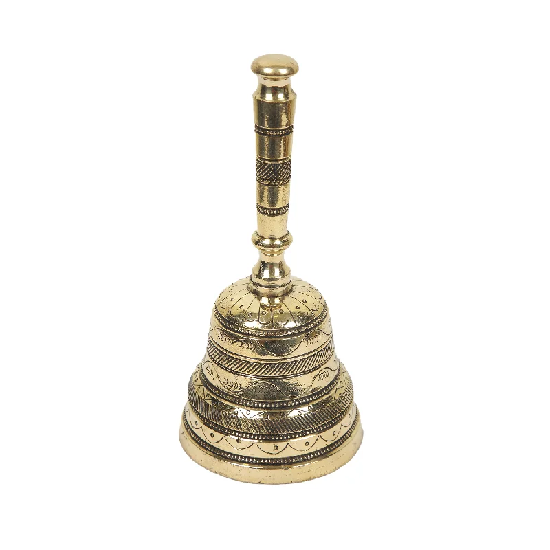 Stylish stackable storage bins-BRASS CARVING POOJA BELL