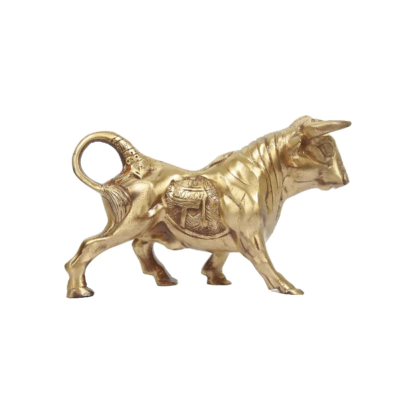 Affordable woven storage baskets-BRASS FIGHTING BULL