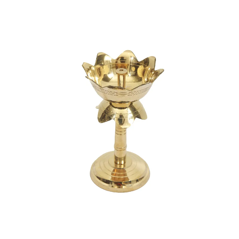 Trendy ceramic vases for flowers-Brass Kamal Stand