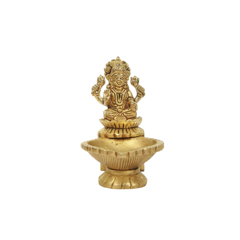 Chic pastel decorative trays-BRASS LAKSHMI DEEPA