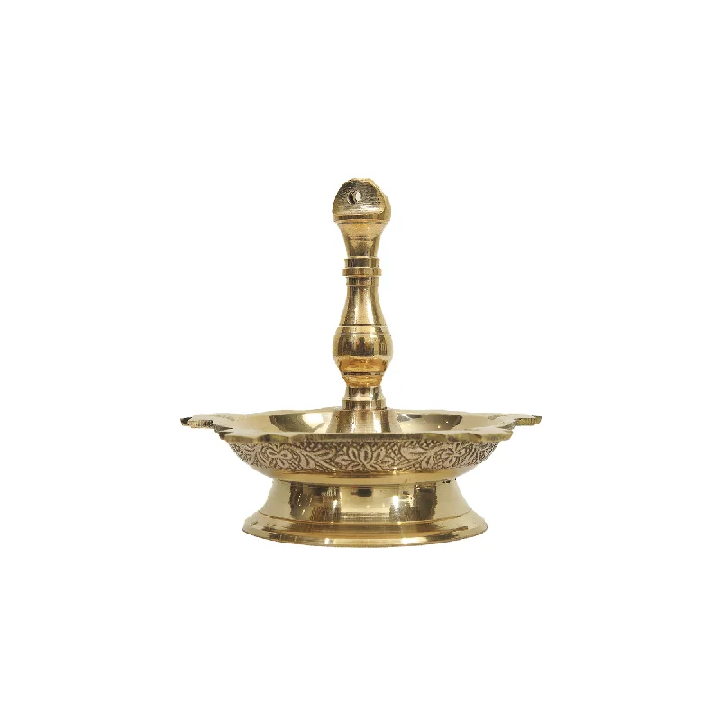 Affordable ceramic figurines-Brass Latkan Kerala Deepa