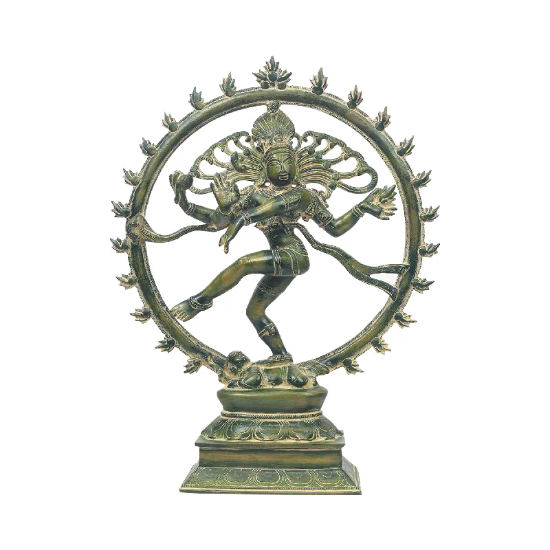 Affordable reusable wall decals-Brass Nataraja Idol