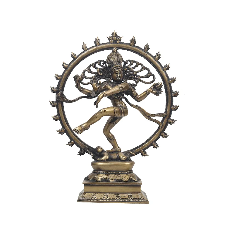 Affordable woven wall mirrors-Brass Nataraja Idol