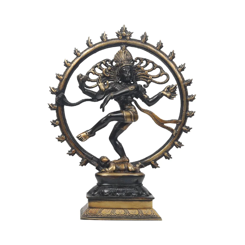 Luxury etched glass chandeliers-Brass Nataraja Idol