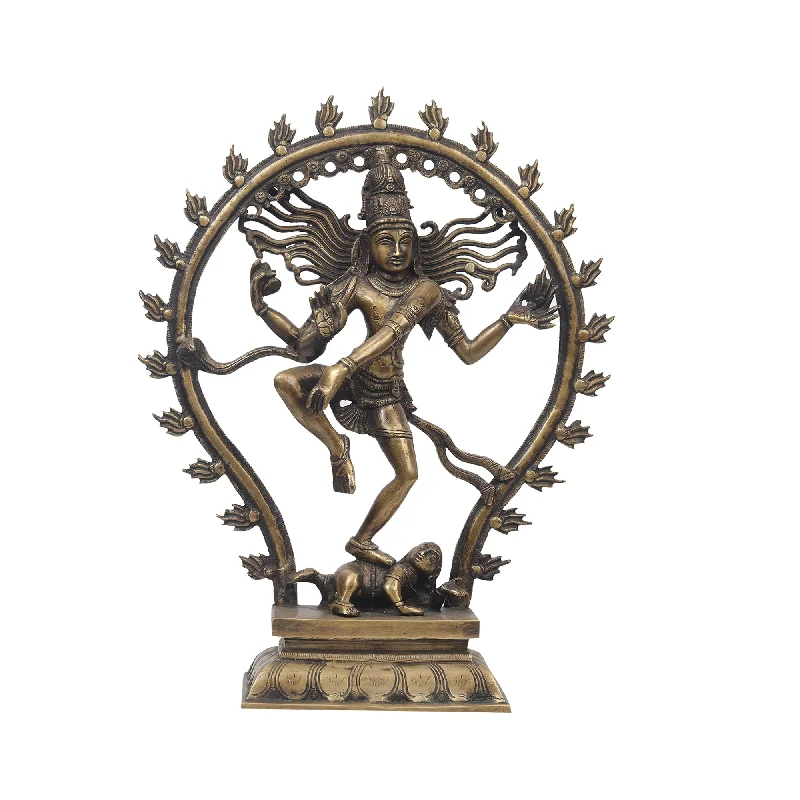 Elegant hand-painted wall decor-Brass Nataraja Oval