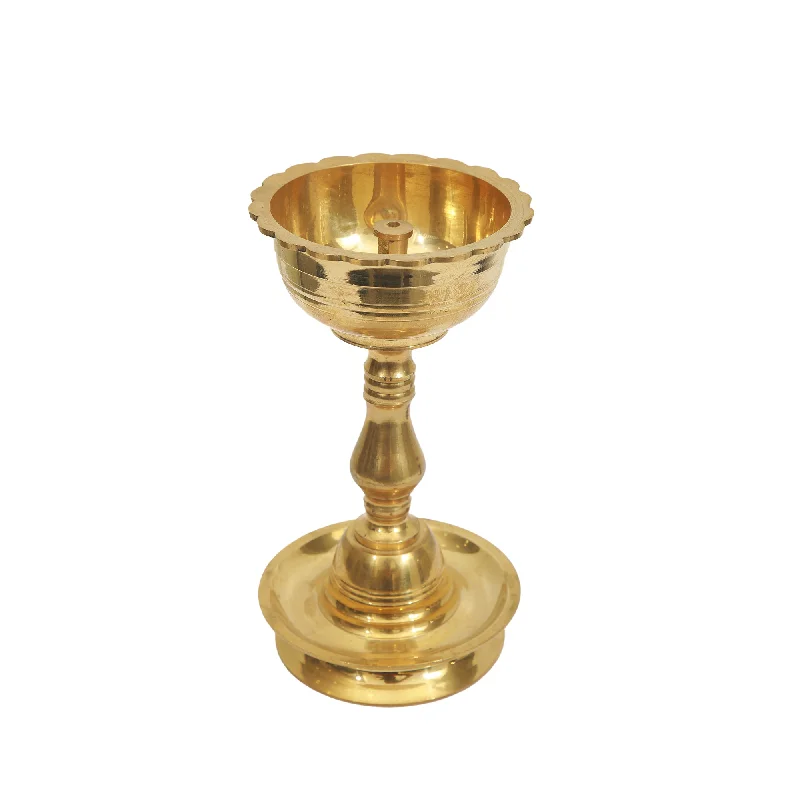 Vintage glass candle holders-BRASS UDAPI NANDA DEEPA