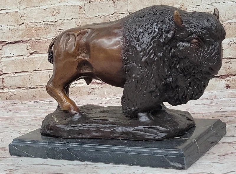 Affordable woven storage baskets-Fine Art Bison Boffola Sculpture by Carl Kauba - Genuine Bronze Sale