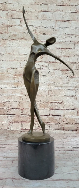 Trendy reusable wall signs-Milo`s Hot Cast Figurine: Modern Art Mid Century Woman Dancer Bronze Statue