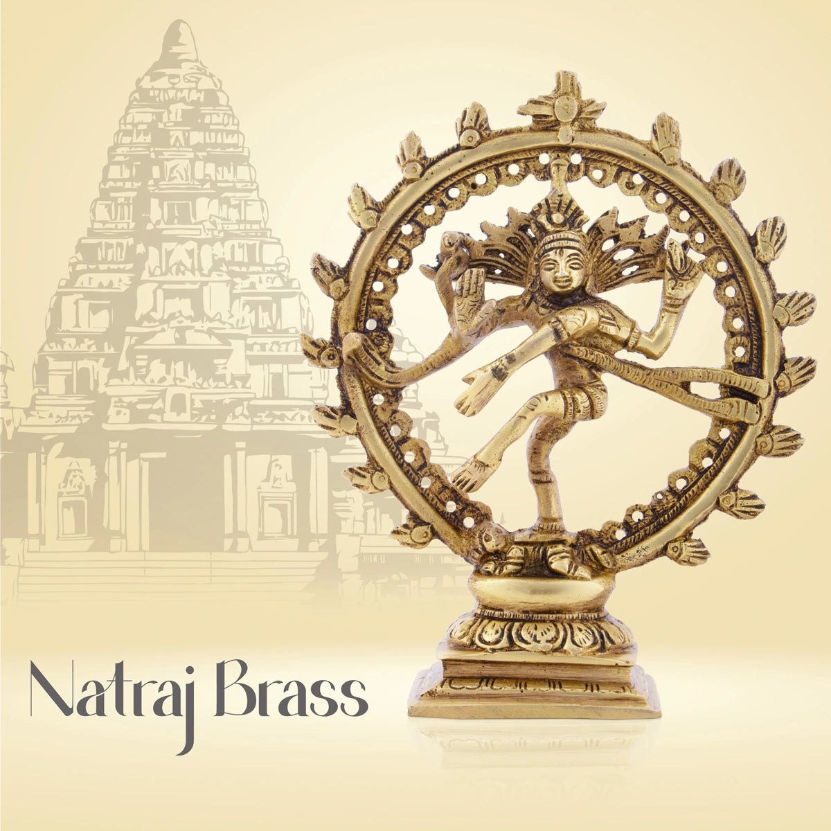 Stylish glass terrariums for plants-Natraj Murti - 6.5 x 5.25 Inches | Antique Brass Statue/ Nataraja Vigraham for Pooja/ 630 Gms Approx