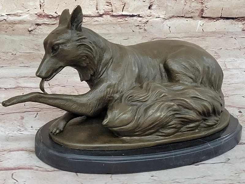 Elegant crystal table sculptures-Original Artwork: Milo`s Collector Edition Bronze German Shepherd Statue