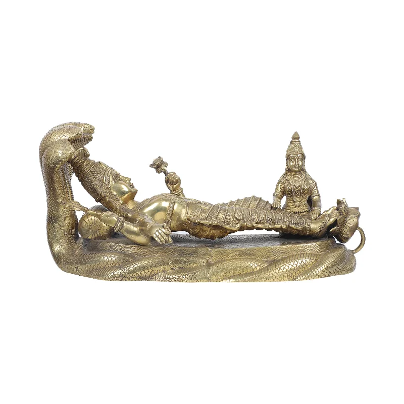 Designer wooden wall decor-Vishnu sleeping on snake with lakshmi