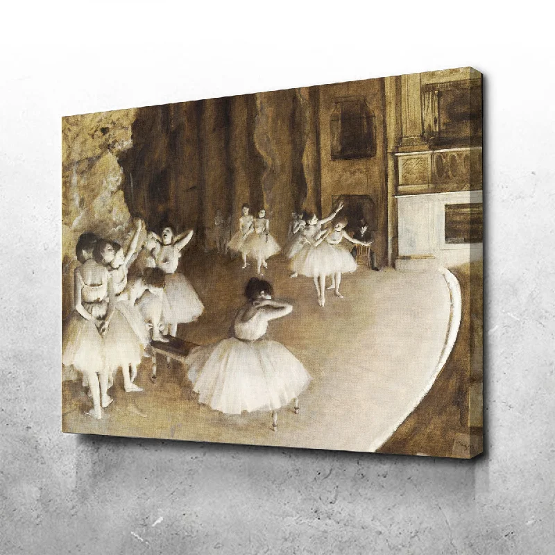 Luxury gold-rimmed wall clocks-Ballet Rehearsal Canvas Set