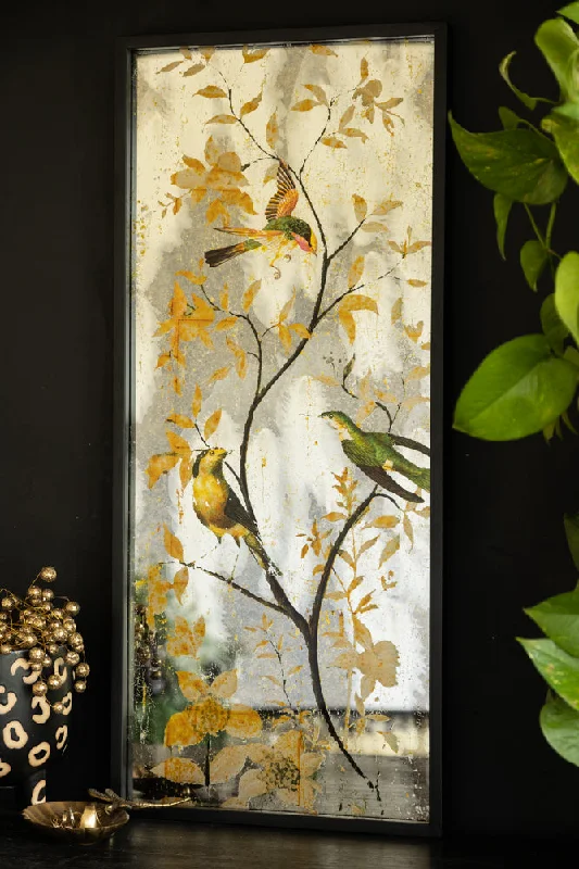 Affordable bamboo wall art-Beautiful Bird Wall Art Mirror