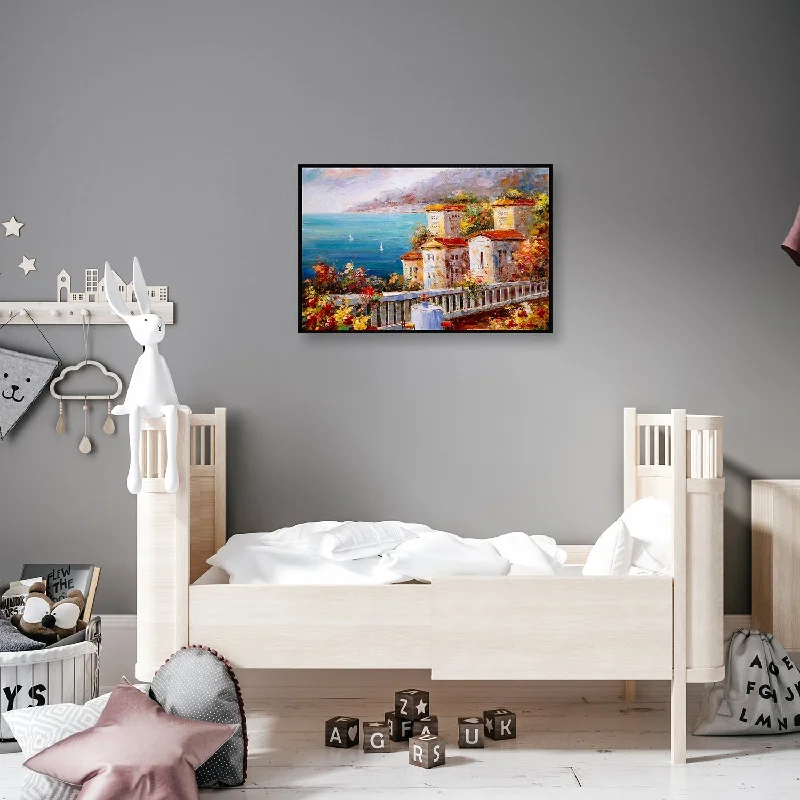 Designer wooden picture frames-Mediterranean Escape Canvas Wall Painting