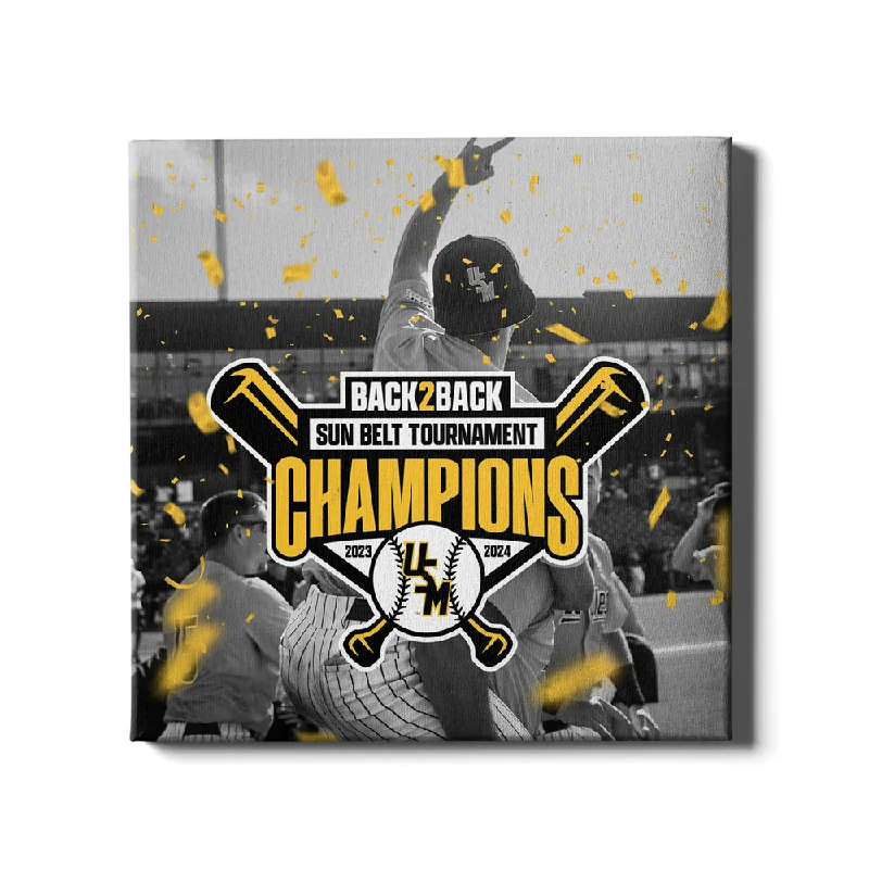 Elegant porcelain decorative bowls-Southern Miss Golden Eagles - Back 2 Back Sun Belt Champions Wall Art