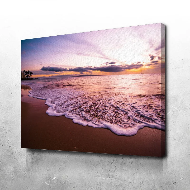 Luxury gold-rimmed wall clocks-Sunset Waves