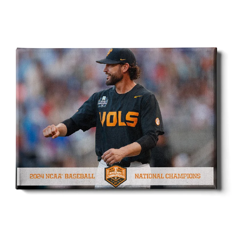 Affordable bamboo wall art-Tennessee Volunteers - Coach Vitello Baseball NCAA Baseball National Champions