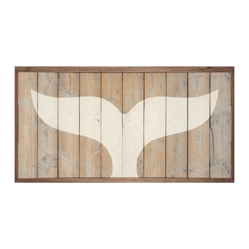 Chic reusable decorative trays-Whale Tail Hardwood Wall Art