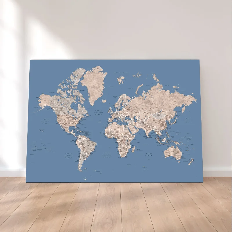 Designer wooden wall panels-World Map 20