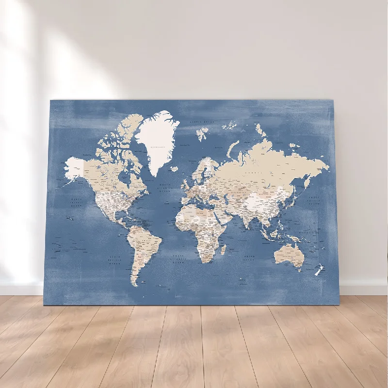 Designer woven wall tapestries-World Map 40