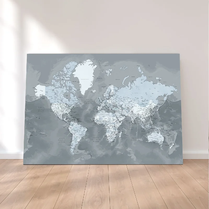 Luxury porcelain wall sculptures-World Map 56