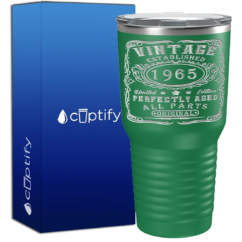 Casual plastic tumblers for picnics-1965 Vintage Perfectly Aged 59th Birthday 59 Years Old 30oz Vintage Tumbler