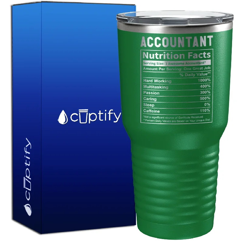 Trendy reusable glass cups-Accountant Nutrition Facts 30oz Accountant Tumbler