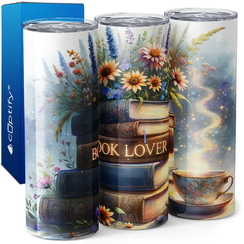 Elegant tea cups with saucers-Book Lover 20oz Skinny Tumbler