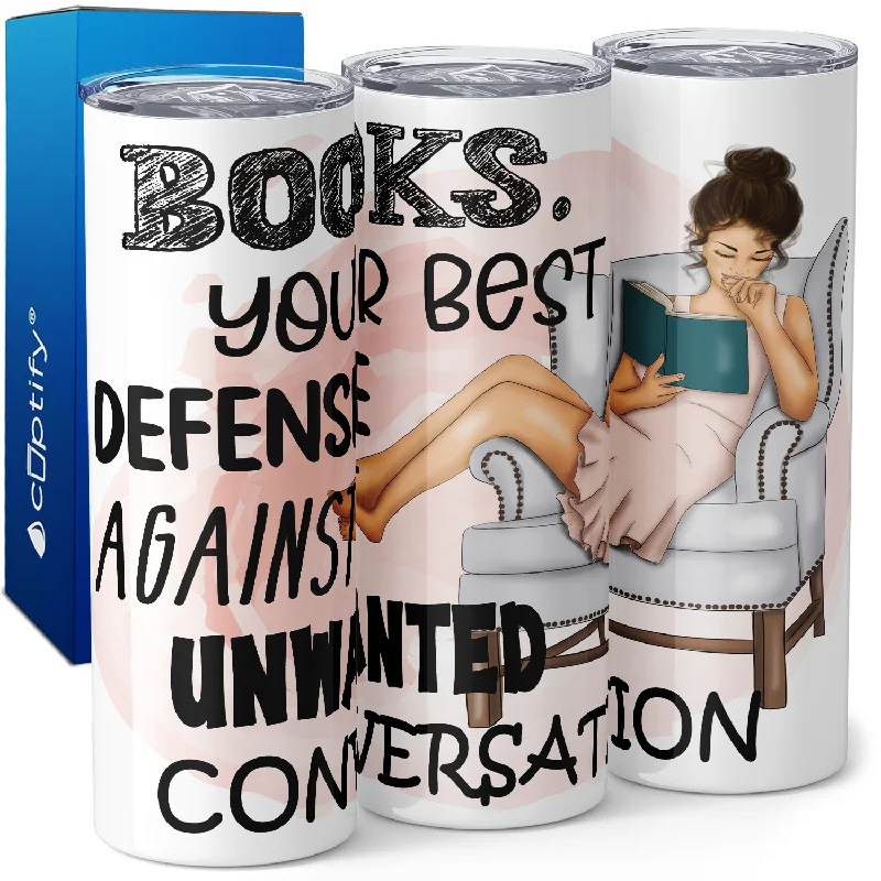 Insulated stainless steel tumblers-Books, Your Best Defense 20oz Skinny Tumbler