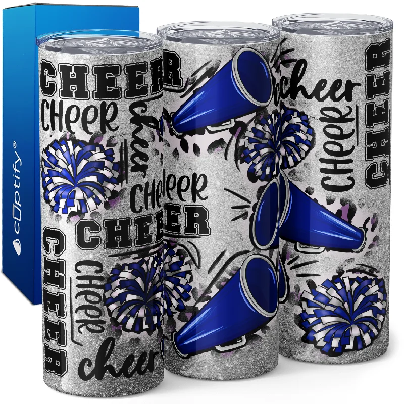 Chic reusable travel mugs-Cheerleader Cheer Pom Pom 20oz Skinny Tumbler