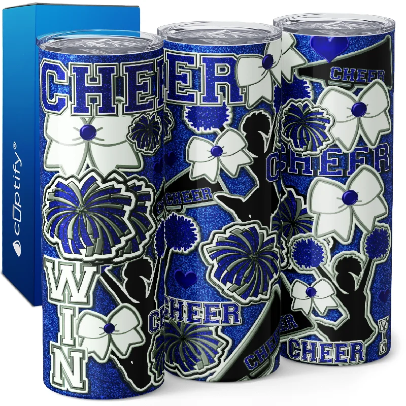 Elegant crystal shot glasses-Cheerleader Cheering 20oz Skinny Tumbler