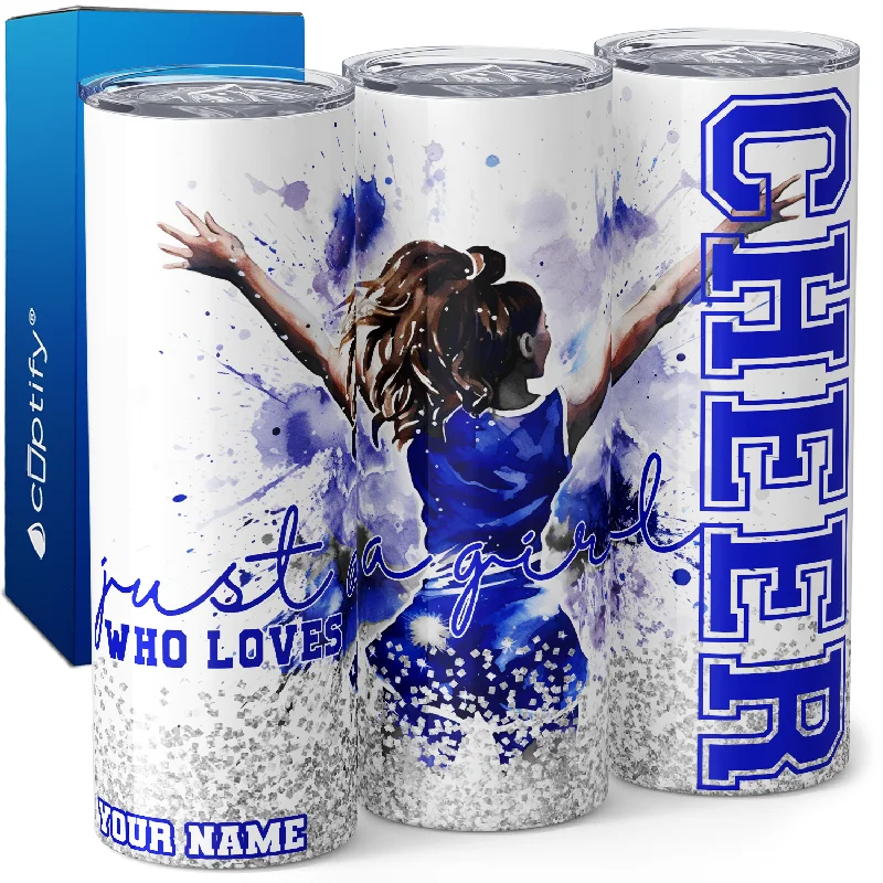 Casual plastic cups for parties-Personalized Girl that Loves Cheer 20oz Skinny Tumbler