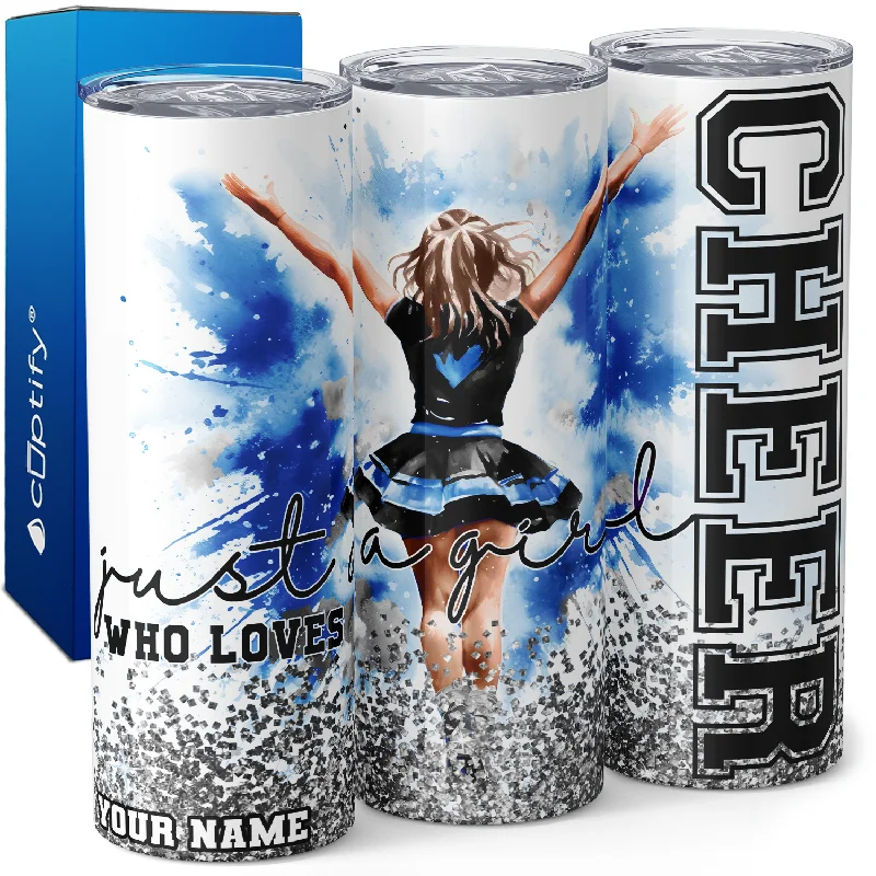 Casual glass tumblers for juice-Personalized Just a Girl Who Loves Cheer 20oz Skinny Tumbler